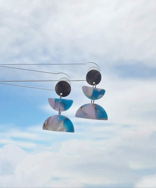 Blue & Purple Translucent - Semi Circles