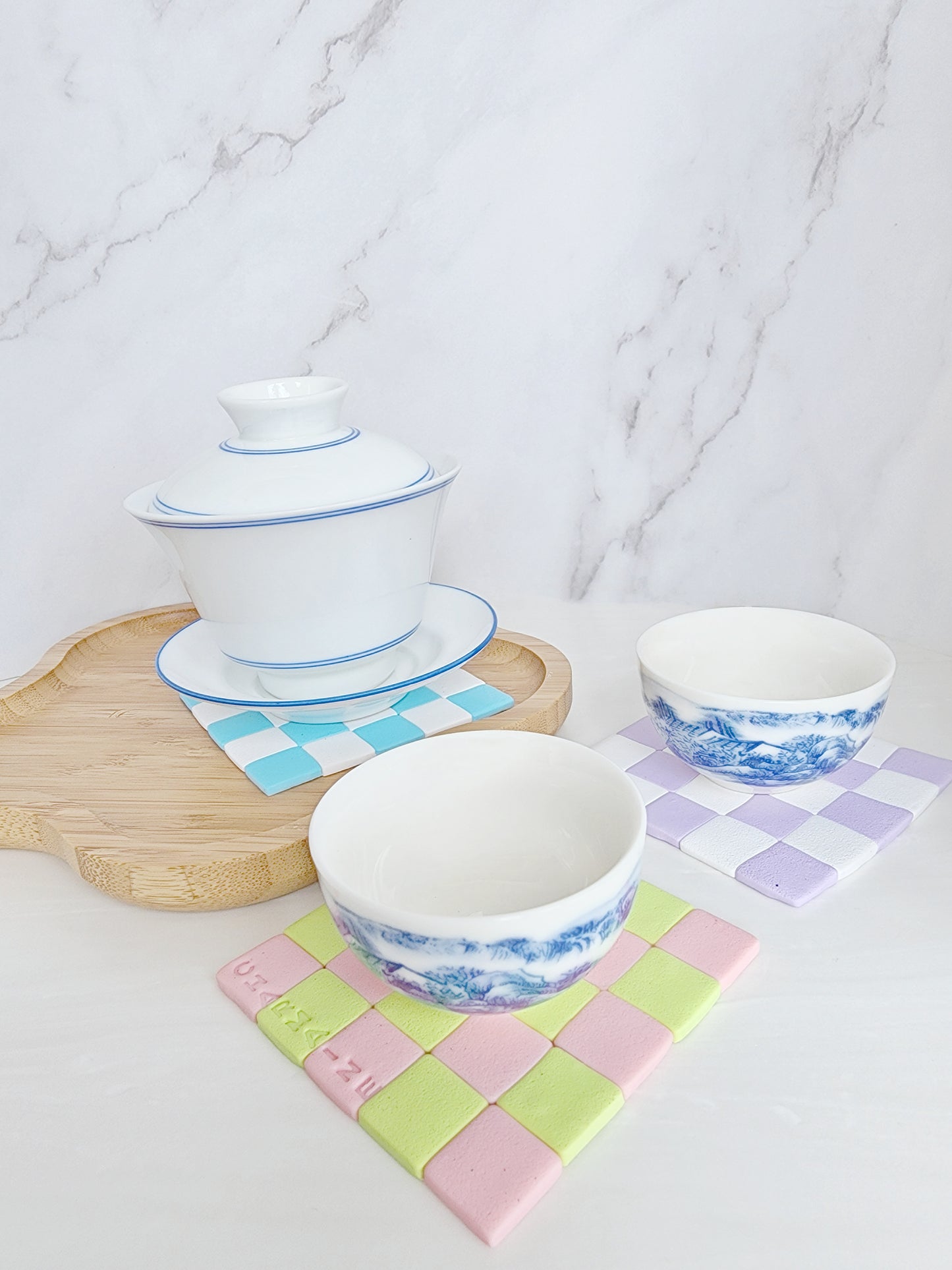 Custom Checkerboard Cup Coasters