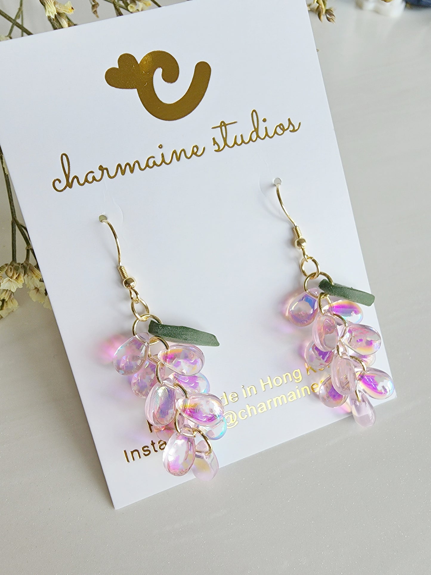 Beaded Grape Dangles