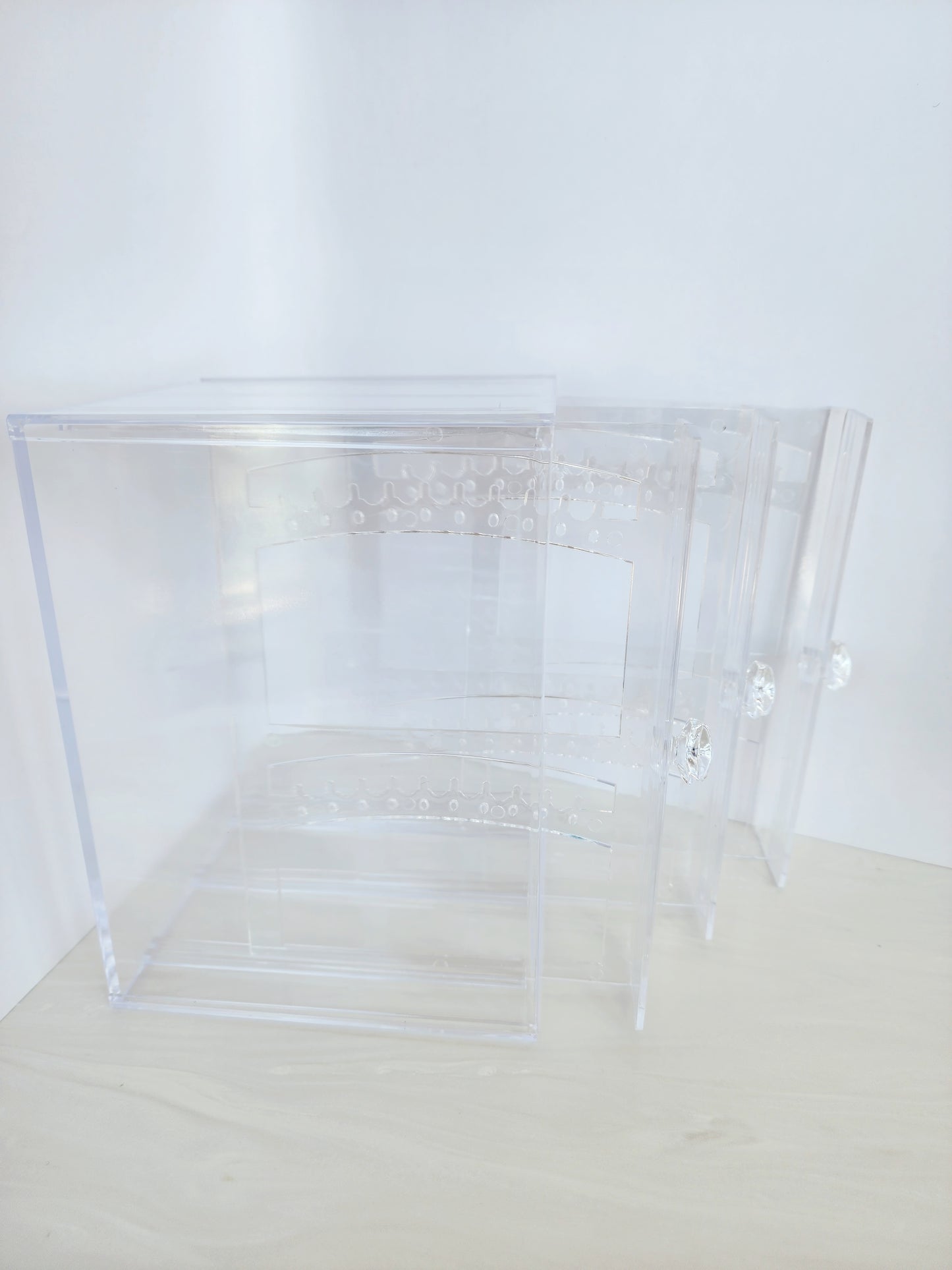 Acrylic Earring Jewelry Box (Transparent 3 Vertical Drawers)