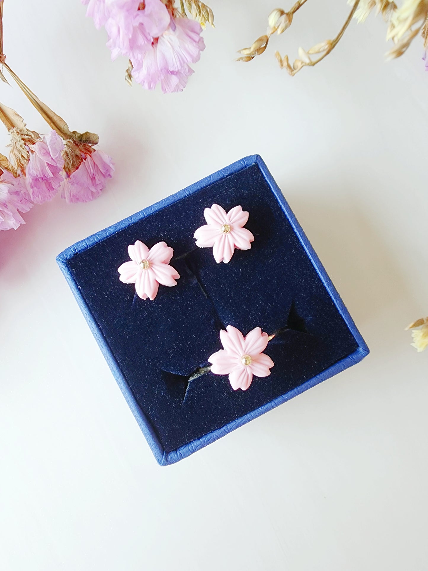 Sakura Studs and Ring Set