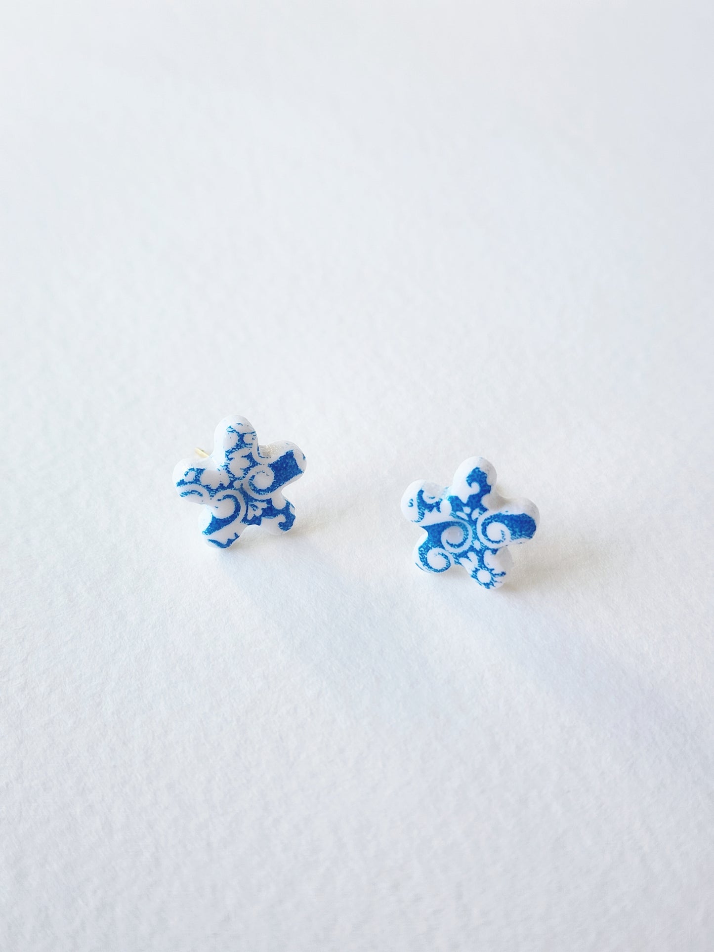 Porcelain Tile Flower Studs