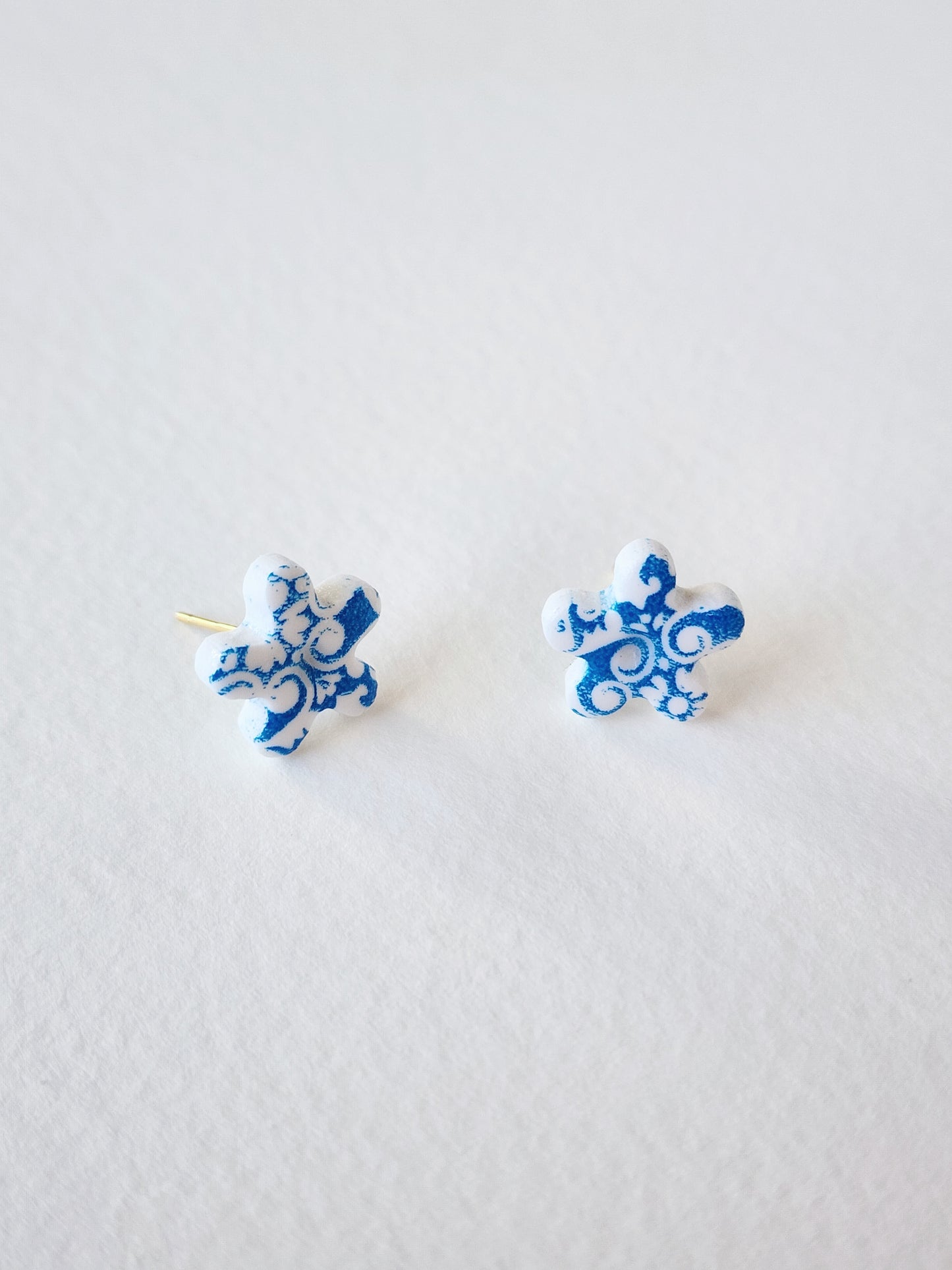 Porcelain Tile Flower Studs