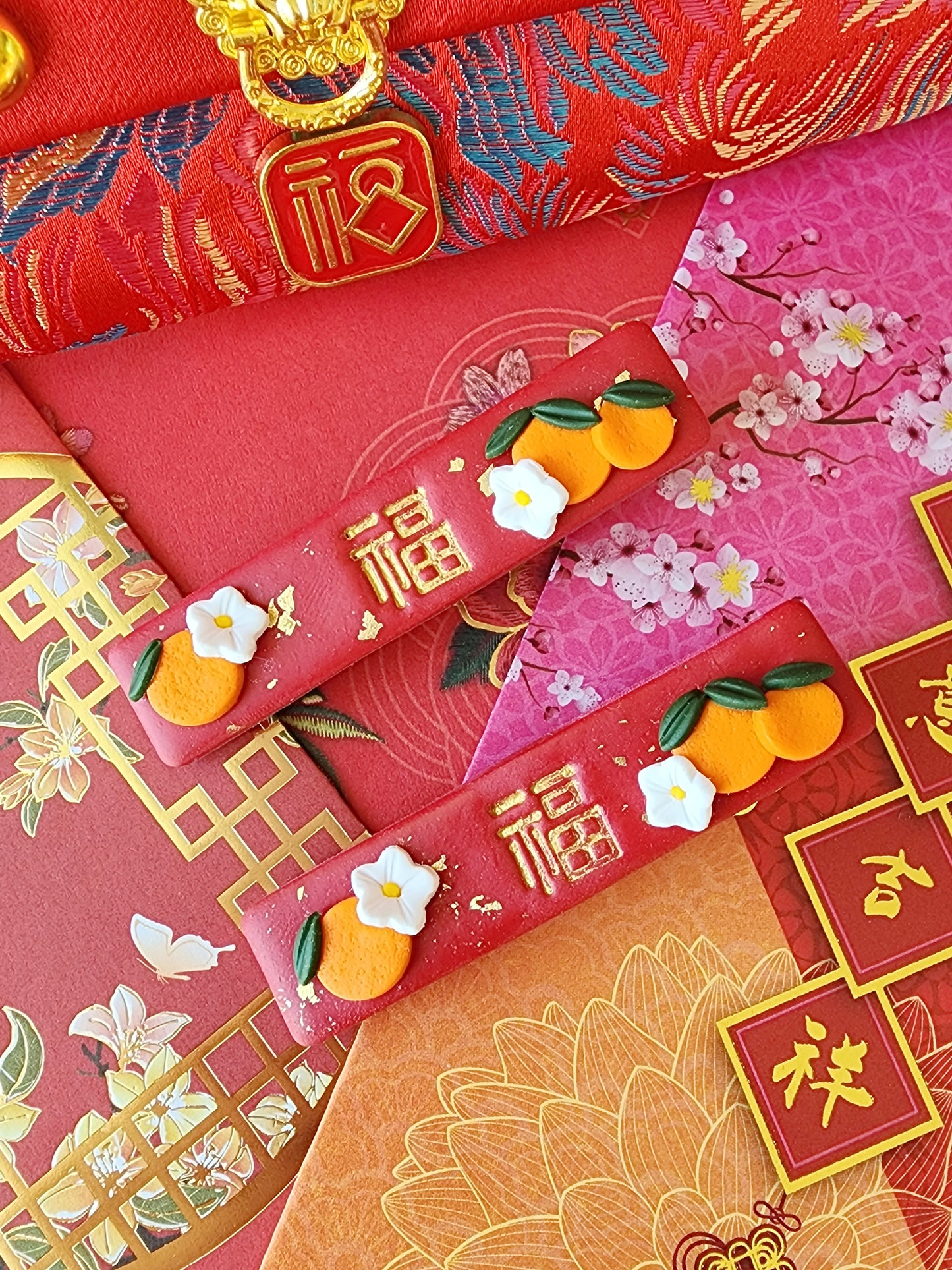 福 Good Fortune Lucky Hair Clip