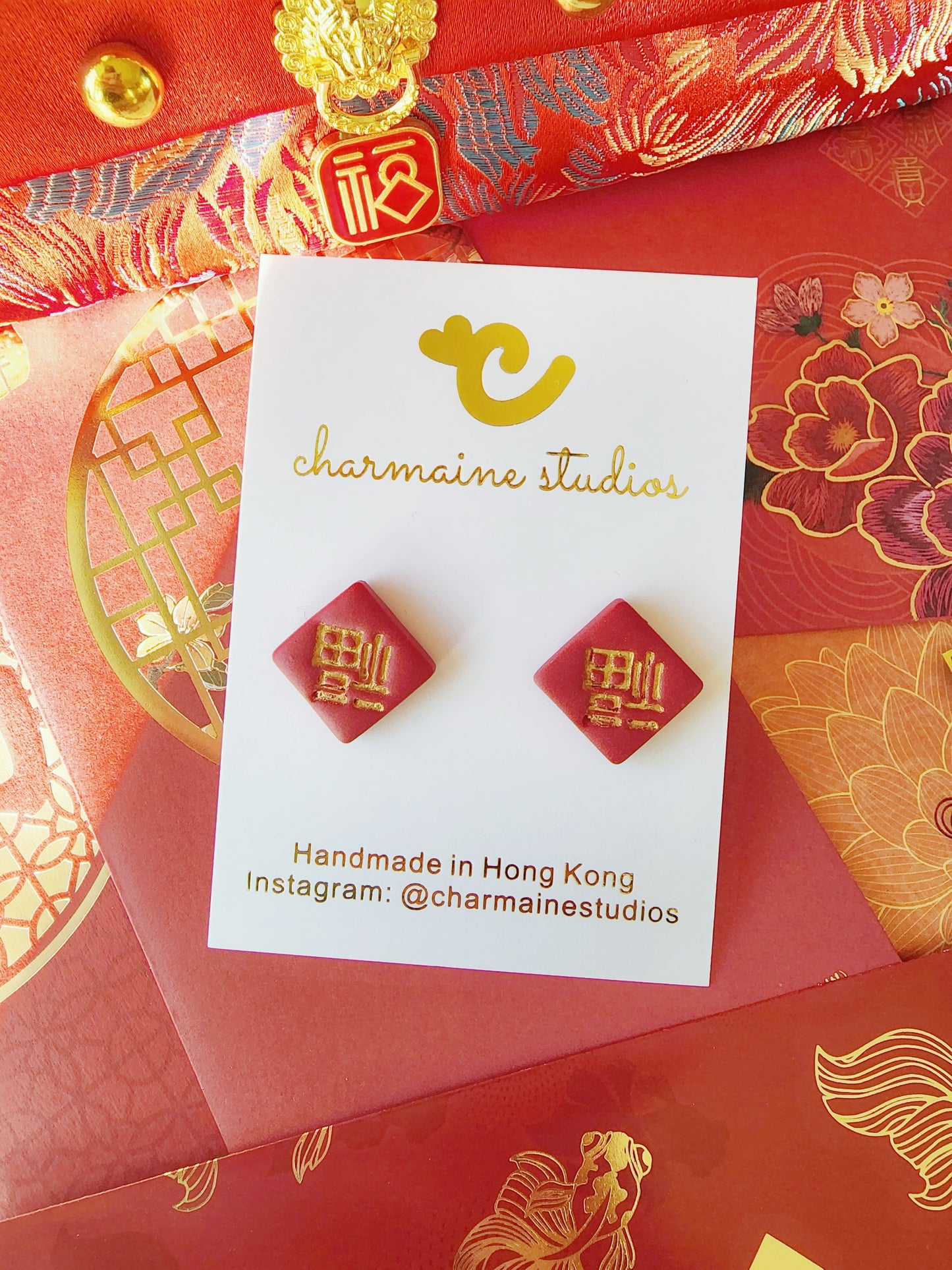 福 & 福倒 Good Fortune Studs