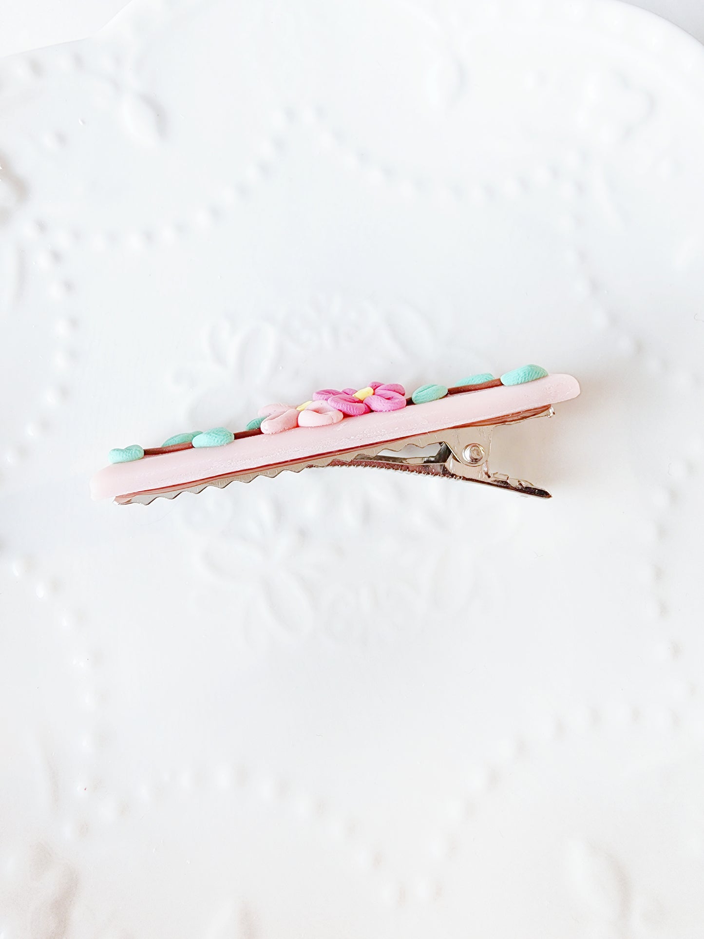 Pink Floral Clips