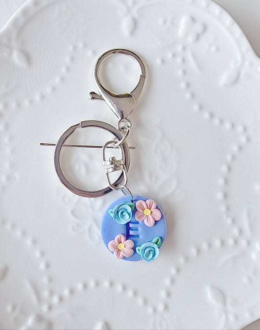 Custom Floral Name Keychain