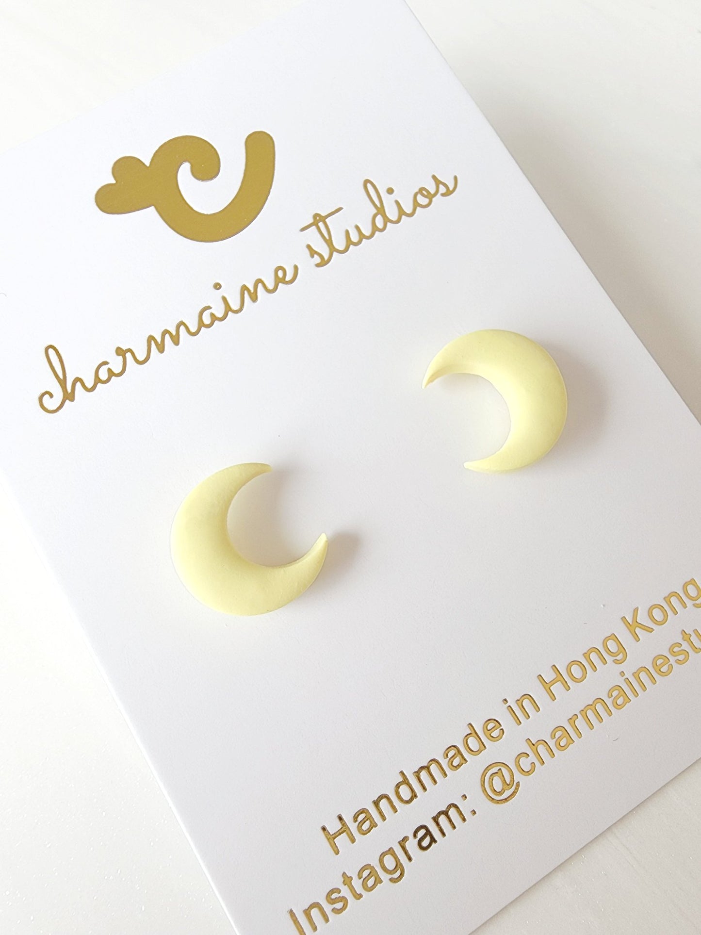 Crescent Moon Studs