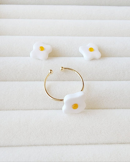 Sunny Side Up Eggie (Studs + Ring)