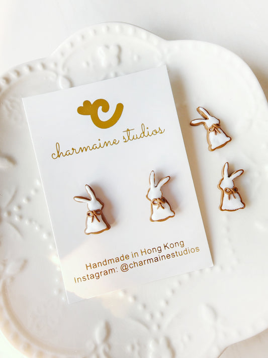 Chocolate Bunnies with Icing and Ribbon