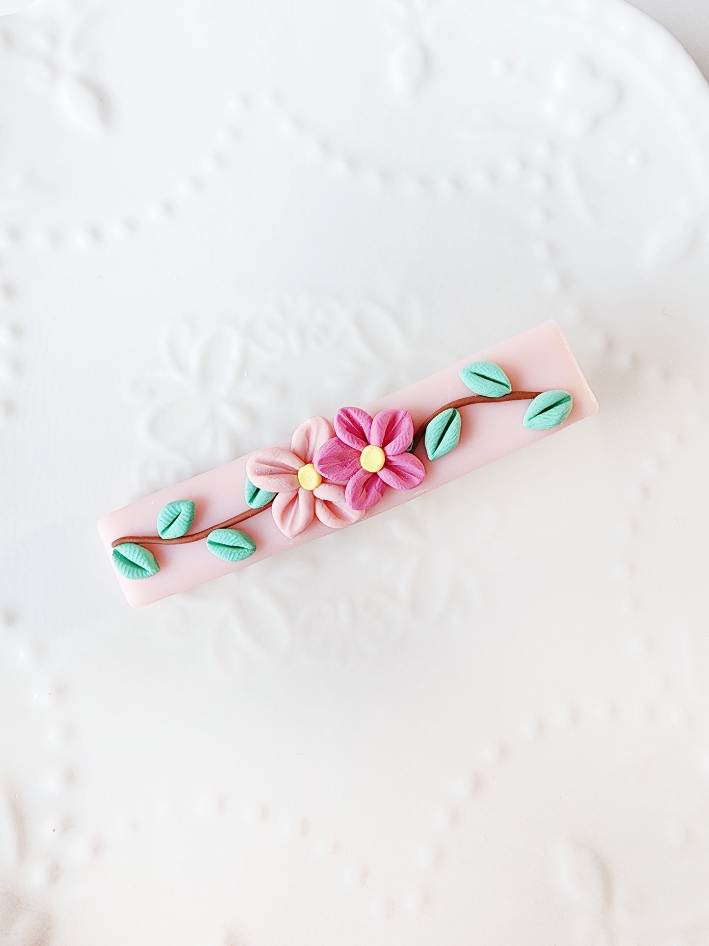 Pink Floral Clips