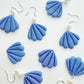 Blue Sparkly Scallop Seashell